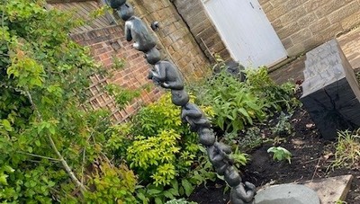 Sculptures by Graham Ibbeson installed in the Cooper Gallery garden