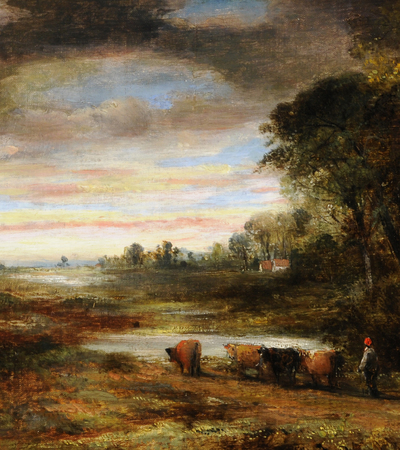 ‘Evening Landscape with Cattle’, mid 19th century - Frederick William Watts (1800-1862)
